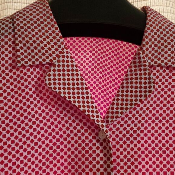 Liz Baker red & white button down vintage - Picture 2 of 7